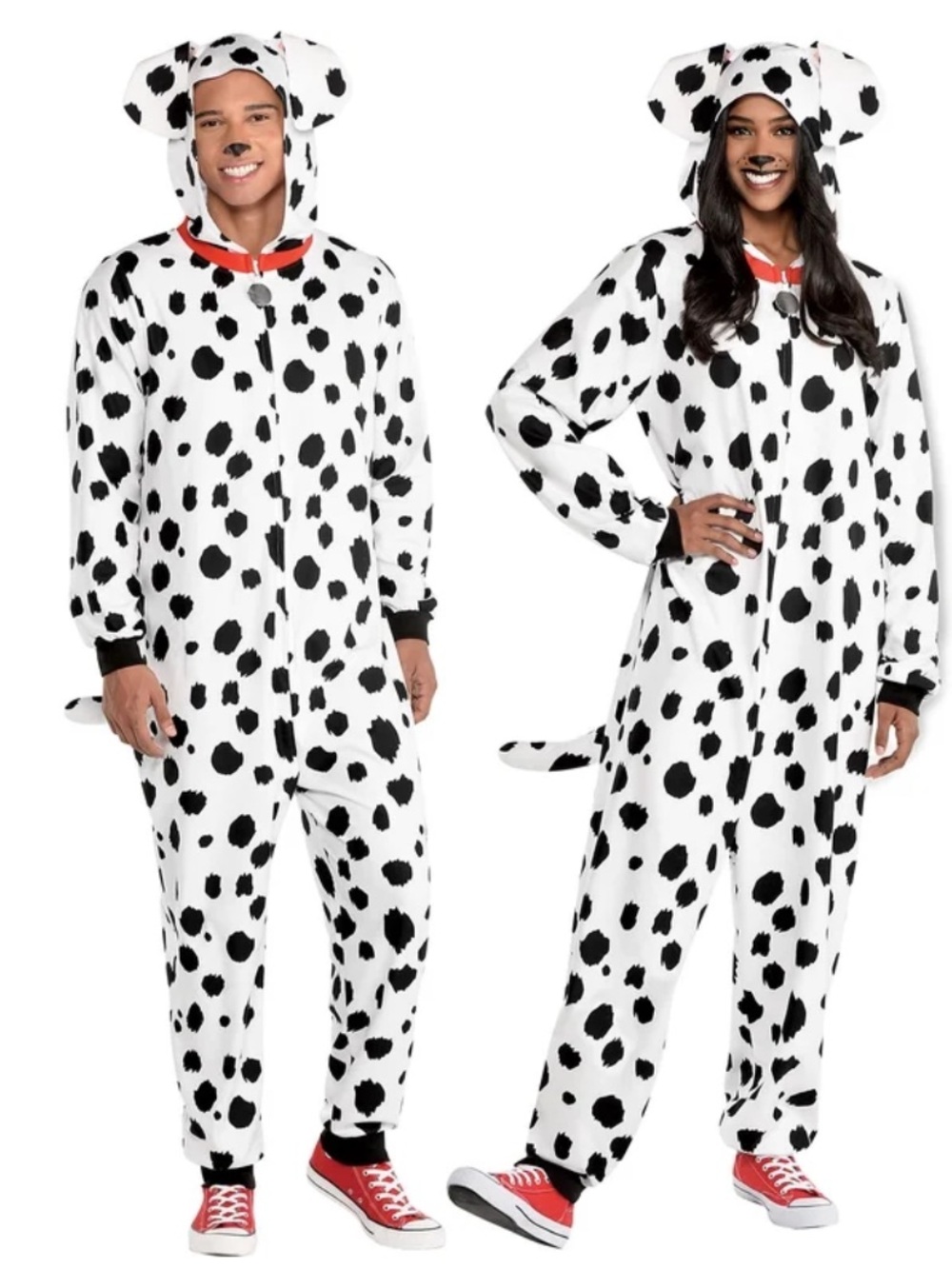 Amscan Dalmatian Dog One Piece Zipster Halloween Costume for Adults
